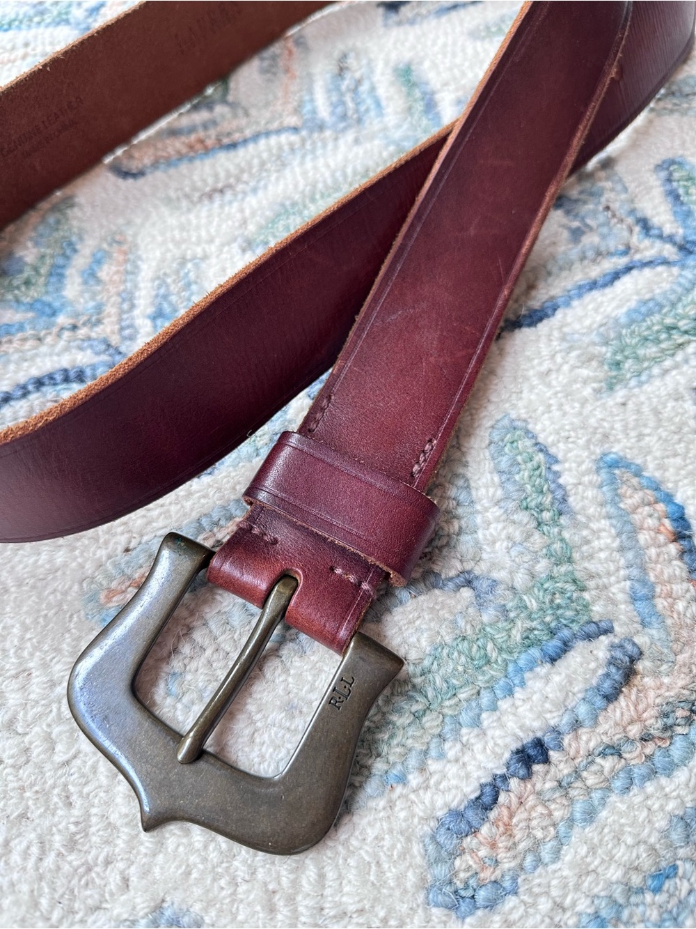Vintage Lauren Ralph Lauren Leather Belt Size XL Brown Western Boho
